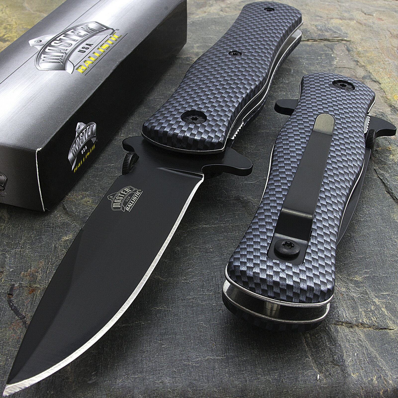 8" Master Usa Tactical Folding Spring Open Assisted Pocket Knife Edc Blade