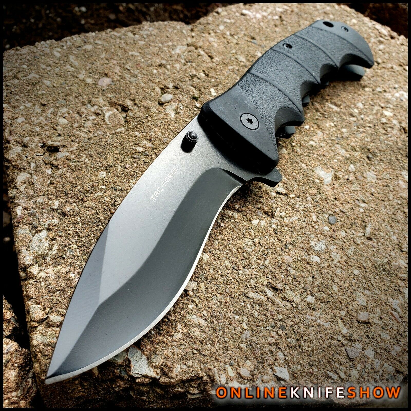 9" Tac Force Black Spring Tactical Rescue Assisted Pocket Knife Folding Blade