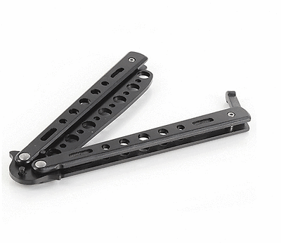 Butterfly Balisong Trainer Knife Training Dull Tool Black Metal Practice New